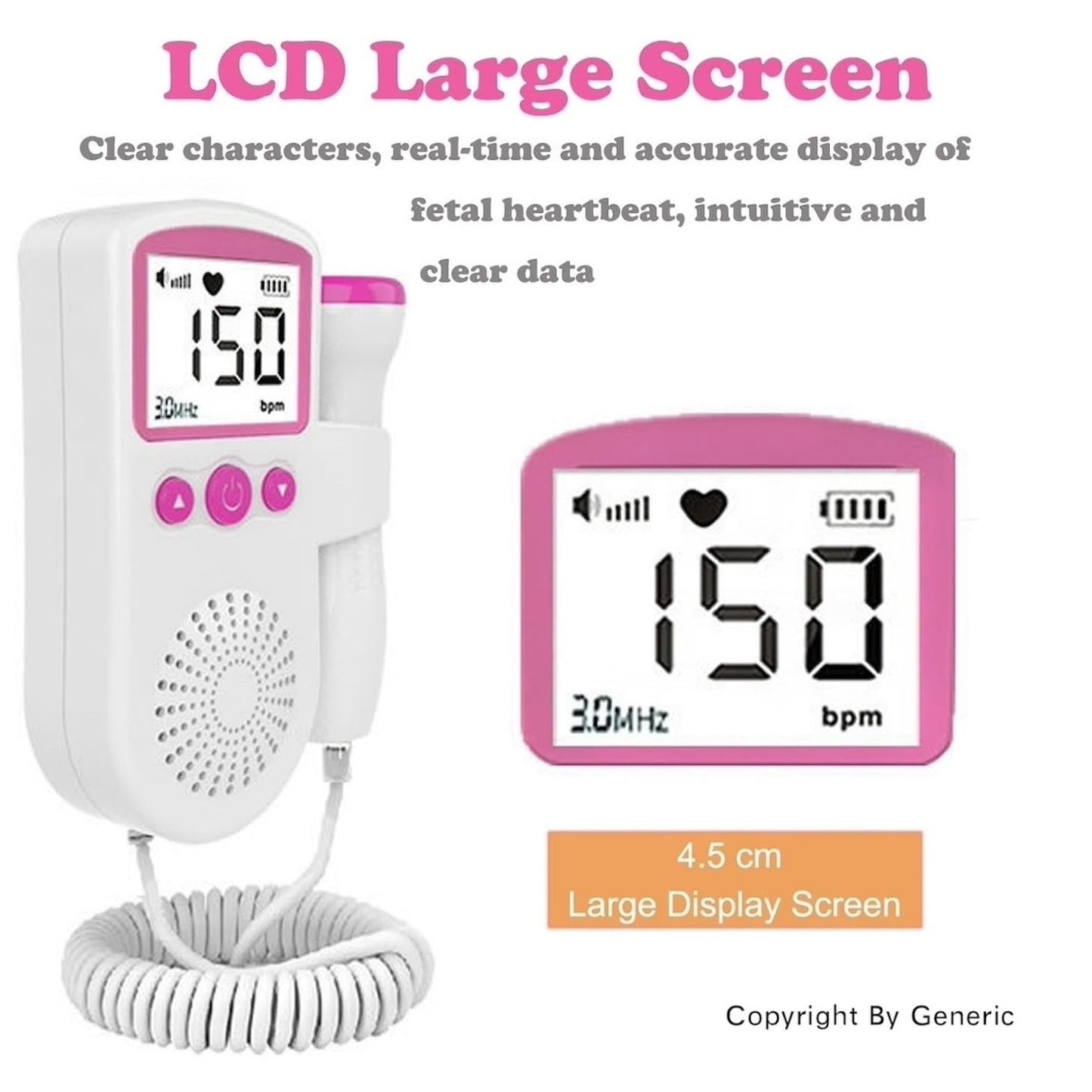 Bags for Baby Monitor Doppler Pregnancy Accessories, Portable Fetal Doppler Monitor Heartbeat for New Moms Easy to use