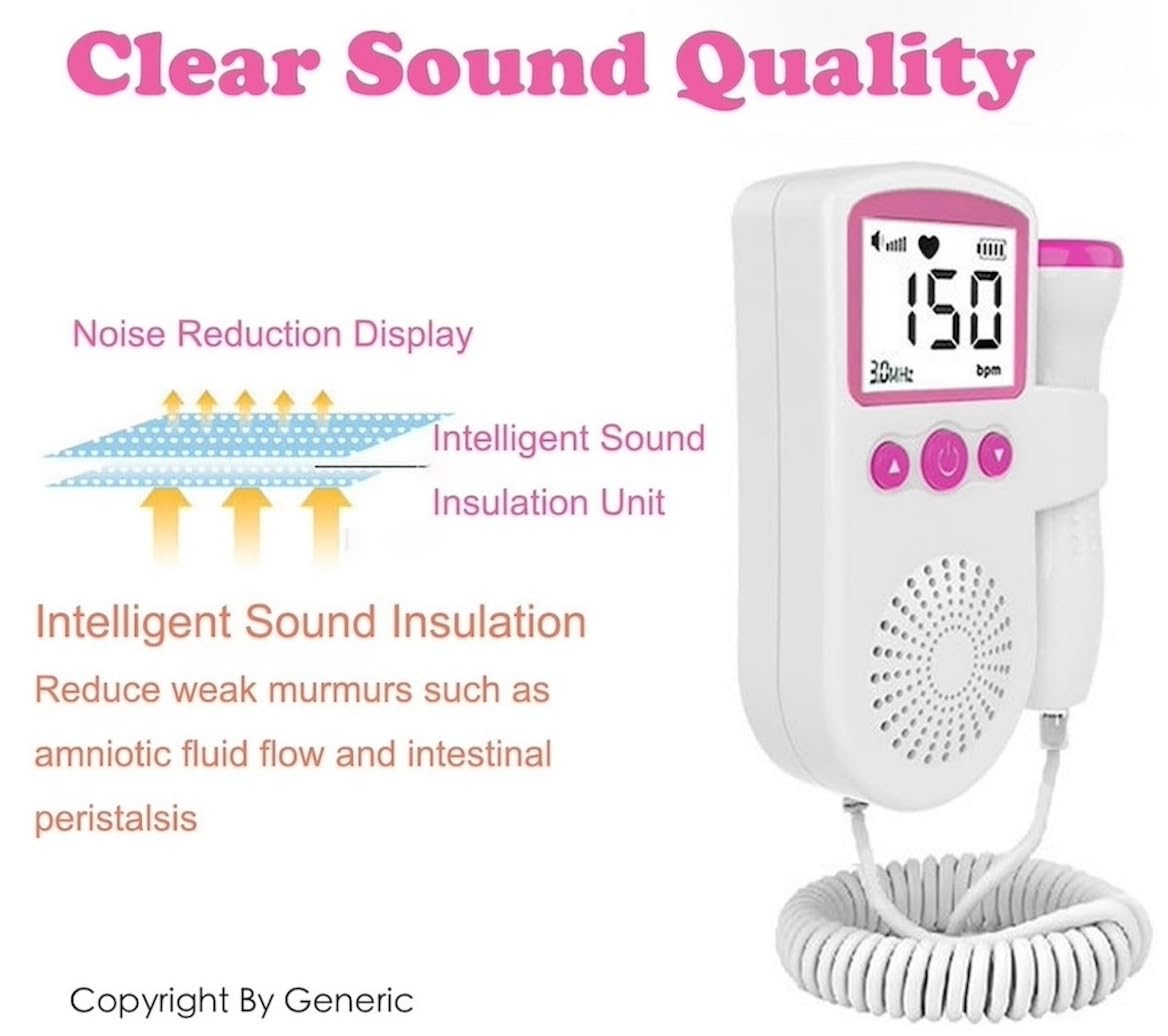 Bags for Baby Monitor Doppler Pregnancy Accessories, Portable Fetal Doppler Monitor Heartbeat for New Moms Easy to use